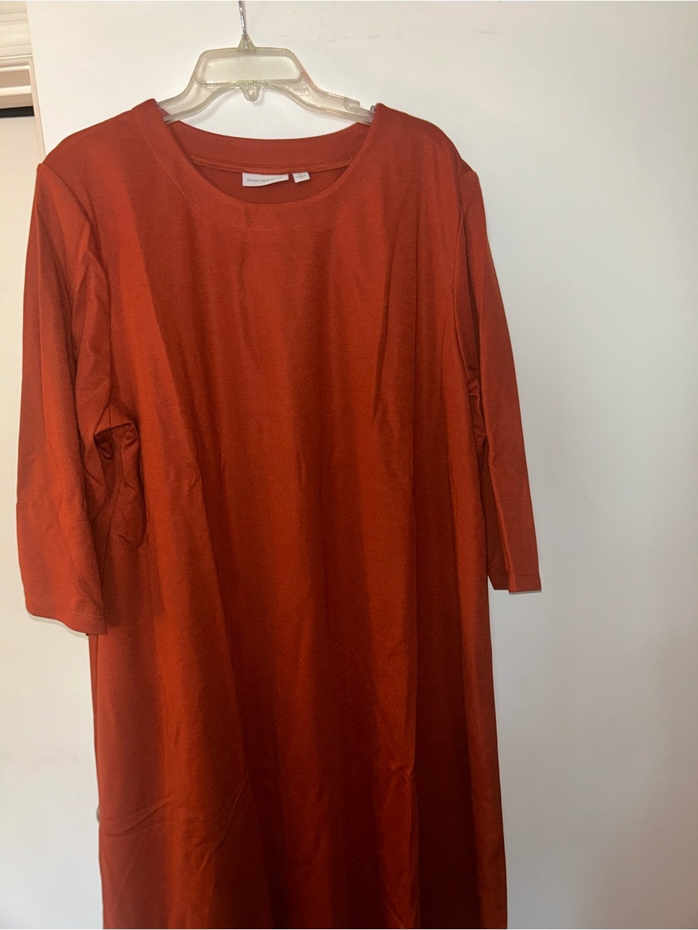 Susan Graver Rust Orange Knit Top - 2X